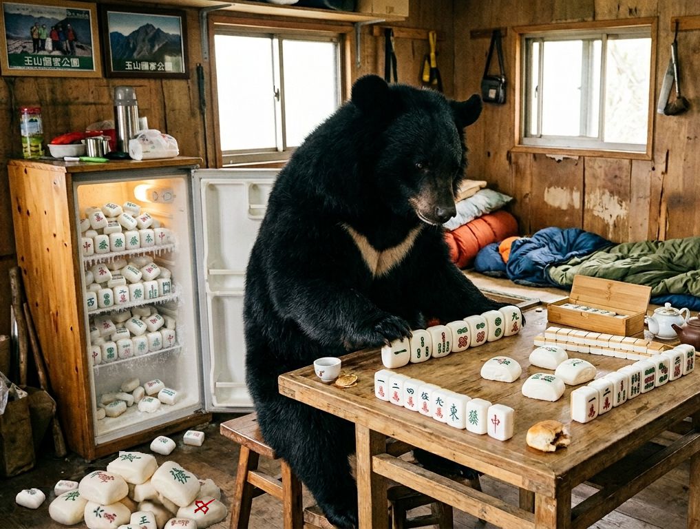 台灣黑熊,台灣黑熊打麻將,阿里山打牌,阿里山大三元,嘉義打牌,台灣熊麻將,阿里山打麻將