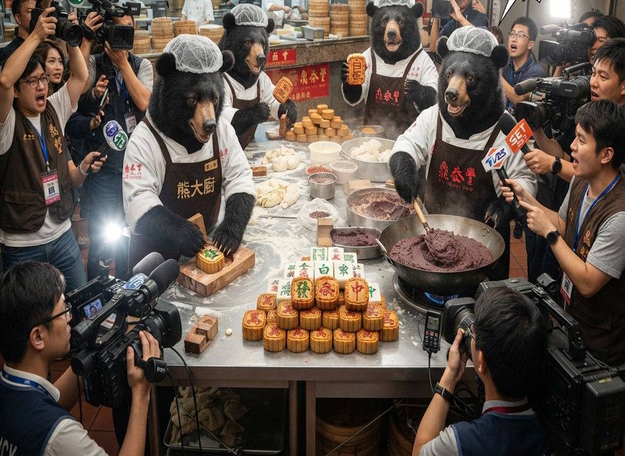 台灣黑熊群揪鼎泰豐聚會,台灣黑熊麻將激戰自摸發財,麻將戰局自摸九條,戴老花眼鏡認真打麻將,台灣熊愛打麻將,台灣黑熊打麻將,碰牌胡牌大三元,台灣黑熊圍觀湊一桌,聽牌摸牌洗牌打麻將,台灣黑熊中秋熊掌碰碰胡